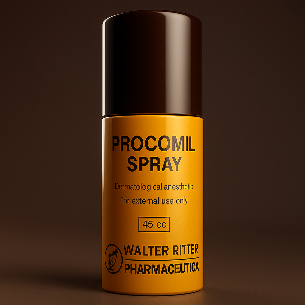 Procomil Spray 45cc – Dermatological Anesthetic for External Use | Walter Ritter